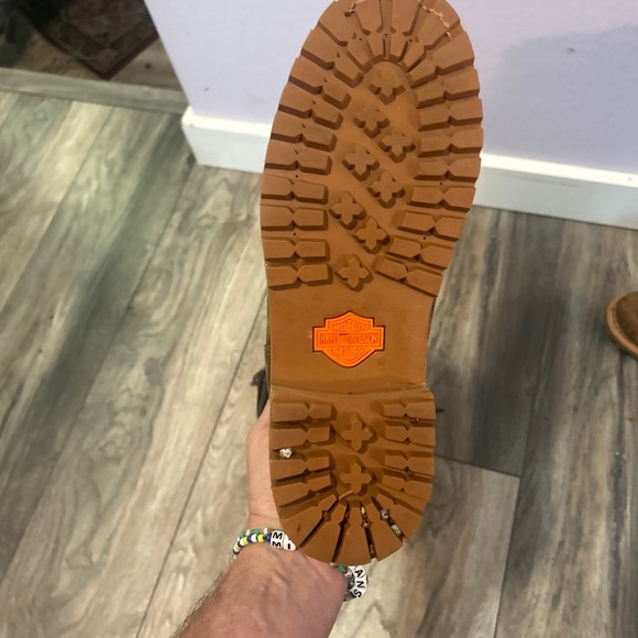 HARLEY-DAVIDSON Brown Leather Dorland Zip Motorcycle Full Back-Lace Up Boots 9.5 - Picture 9 of 16